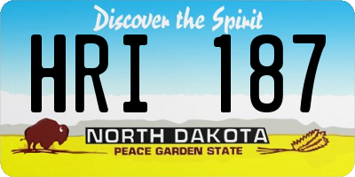 ND license plate HRI187