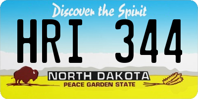 ND license plate HRI344