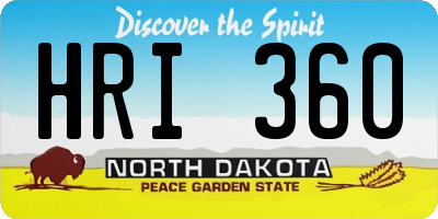 ND license plate HRI360