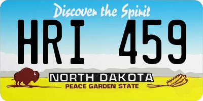 ND license plate HRI459