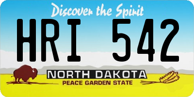 ND license plate HRI542