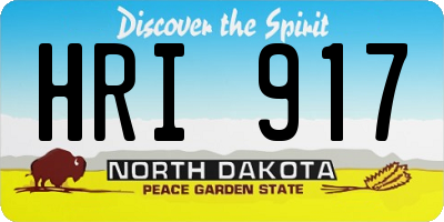 ND license plate HRI917