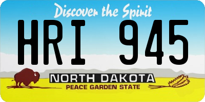 ND license plate HRI945