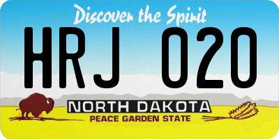 ND license plate HRJ020