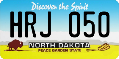 ND license plate HRJ050