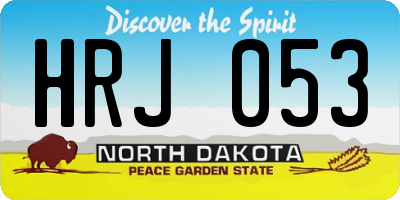 ND license plate HRJ053