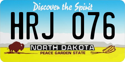 ND license plate HRJ076