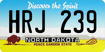 ND license plate HRJ239