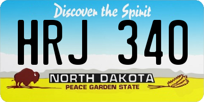 ND license plate HRJ340