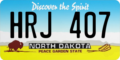 ND license plate HRJ407