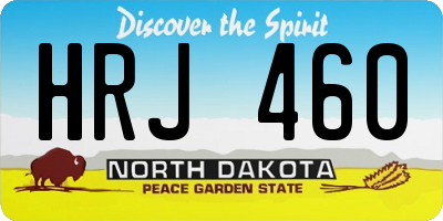 ND license plate HRJ460
