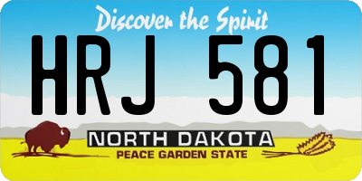 ND license plate HRJ581