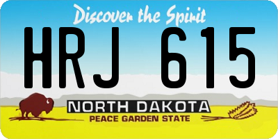 ND license plate HRJ615