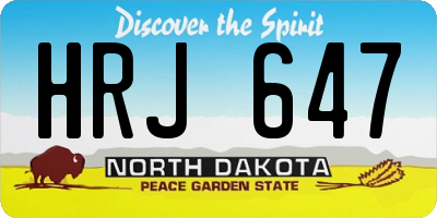 ND license plate HRJ647