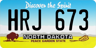 ND license plate HRJ673