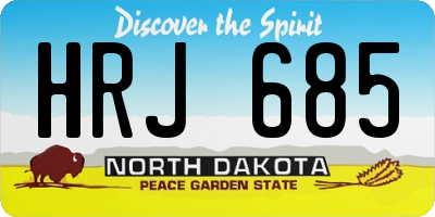 ND license plate HRJ685