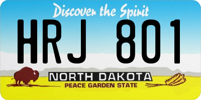 ND license plate HRJ801