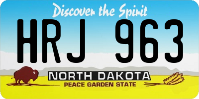 ND license plate HRJ963