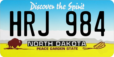 ND license plate HRJ984