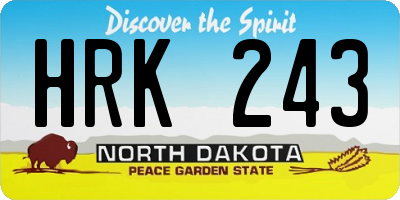 ND license plate HRK243
