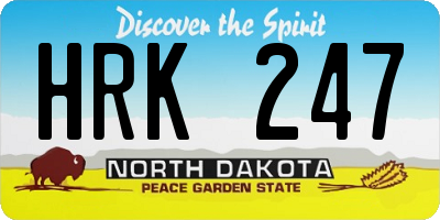 ND license plate HRK247