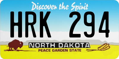 ND license plate HRK294