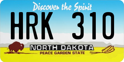 ND license plate HRK310