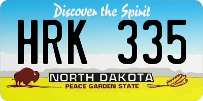 ND license plate HRK335