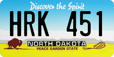 ND license plate HRK451