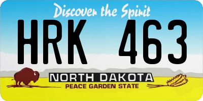 ND license plate HRK463
