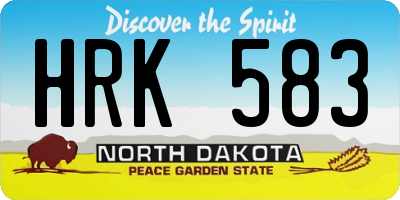 ND license plate HRK583