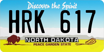 ND license plate HRK617