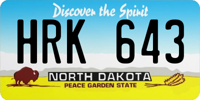 ND license plate HRK643