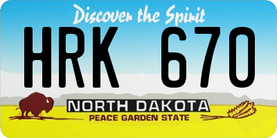 ND license plate HRK670