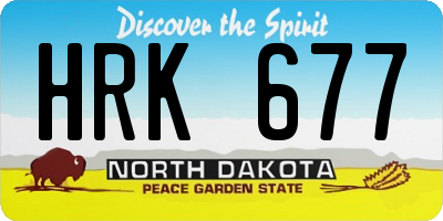 ND license plate HRK677