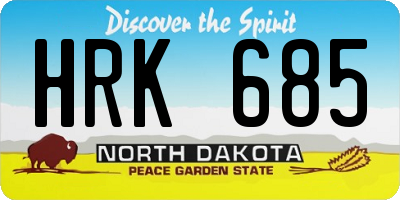 ND license plate HRK685