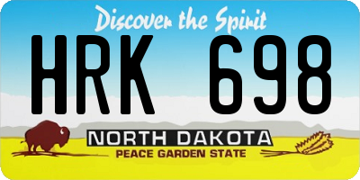 ND license plate HRK698
