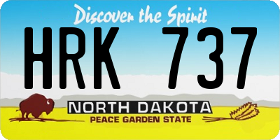 ND license plate HRK737