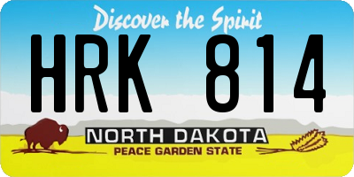 ND license plate HRK814