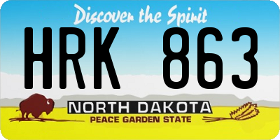 ND license plate HRK863
