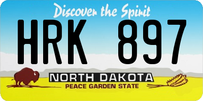 ND license plate HRK897