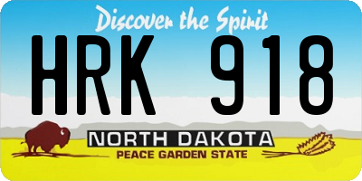 ND license plate HRK918
