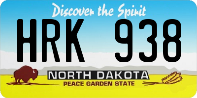 ND license plate HRK938