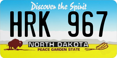 ND license plate HRK967