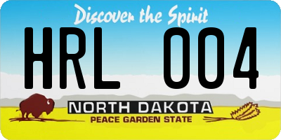 ND license plate HRL004