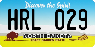 ND license plate HRL029