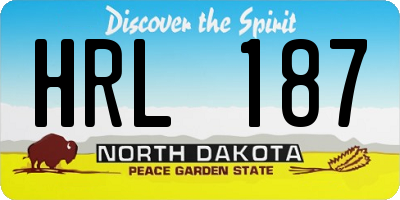 ND license plate HRL187