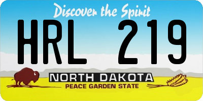 ND license plate HRL219