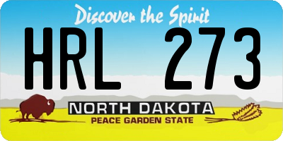ND license plate HRL273