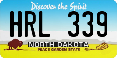 ND license plate HRL339